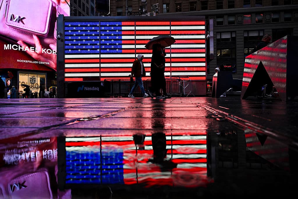 America Business Flag Reflection