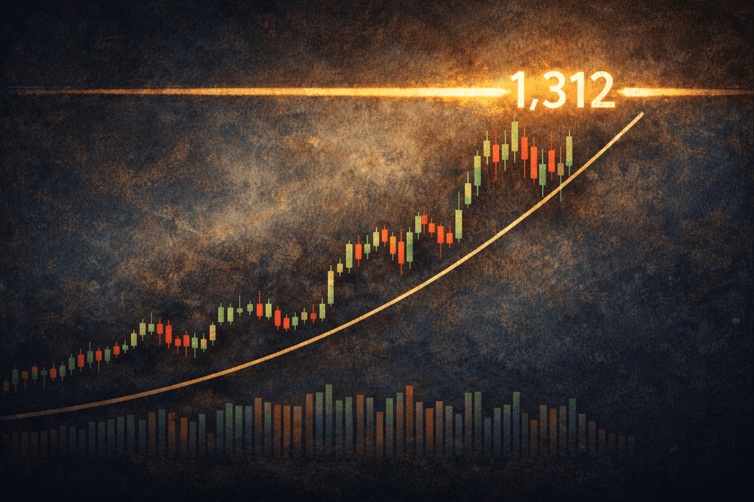 ASML Holding stock chart in vintage oil style